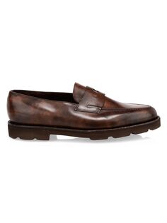 Лоферы Lopez из массивной кожи пенни John Lobb, коричневый