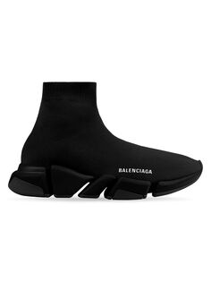 Однотонные кроссовки Speed 2.0 из переработанного трикотажа Balenciaga, черный
