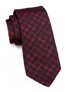 Шелковый галстук с узором «елочка» Kiton, красный