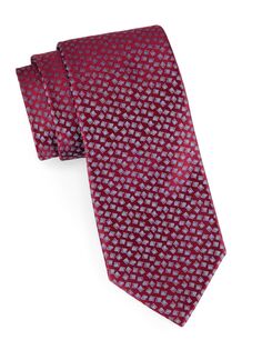 Шелковый жаккардовый галстук Cube Charvet, бордовый