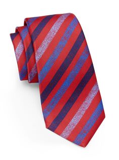 Полосатый шелковый галстук Kiton, красный