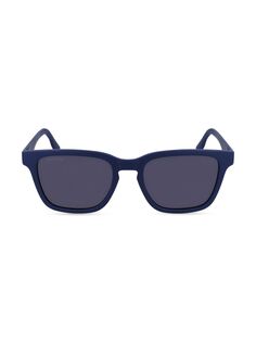 Прямоугольные солнцезащитные очки в спортивном стиле с цветными блоками 53 мм Lacoste, синий