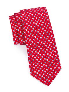 Шелковый галстук Lovebirds FERRAGAMO, красный