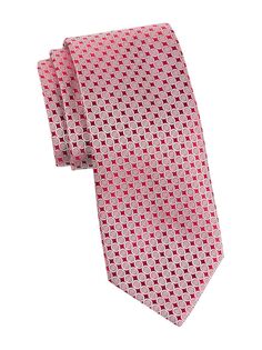 Круглый шелковый галстук с геометрическим рисунком Charvet, бордовый