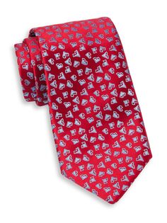 Аккуратный шелковый галстук с V-образным вырезом Charvet, красный