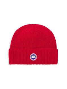 Шерстяная шапка Arctic с нашивкой-логотипом Canada Goose, красный