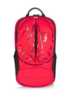 Рюкзак с вырезанным логотипом Moncler, красный