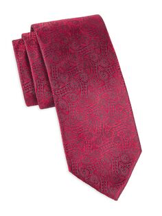 Шелковый галстук Swirl с узором пейсли Charvet, красный