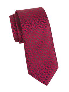 Шелковый галстук Swirl с геометрическим рисунком Charvet, красный