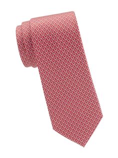 Шелковый галстук Gancini в тон FERRAGAMO, красный