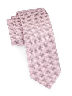 Фактурный шелковый галстук Isaia, розовый