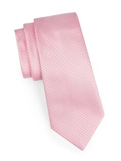 Жаккардовый шелковый галстук с платком Emporio Armani, розовый