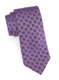 Шелковый галстук с кубическим принтом Charvet, розовый