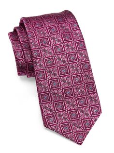 Абстрактный шелковый галстук Kiton, розовый