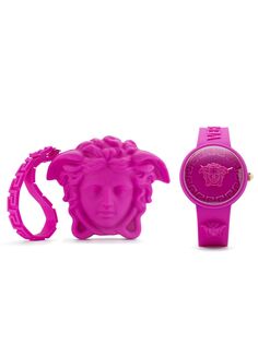 Часы Medusa Pop с силиконовым ремешком Versace, розовый