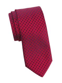 Круглый шелковый галстук с геометрическим рисунком Charvet, нави