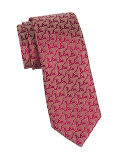 Шелковый галстук с геометрическим рисунком Fleur Charvet, бордовый