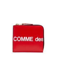 Огромный кошелек на молнии с логотипом Comme des Garçons, красный