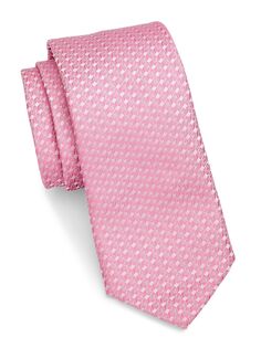 Шелковый галстук Geo Diamond Saks Fifth Avenue, розовый