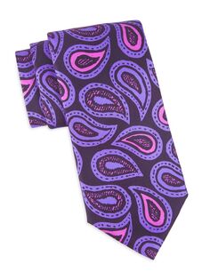 Шелковый галстук Novel Paisley Charvet, фиолетовый