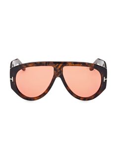 Пластиковые солнцезащитные очки-авиаторы 61MM Tom Ford, оранжевый