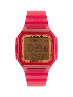 Цифровые часы с полимерным ремешком 1 GMT adidas, розовый