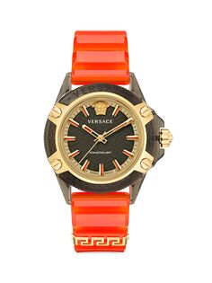 Icon Active Прозрачные силиконовые часы Versace, оранжевый