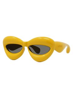 Солнцезащитные очки «кошачий глаз» 55 мм с завышенной талией Loewe, желтый