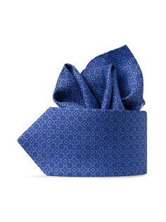 Роскошный шелковый галстук с принтом Stefano Ricci, синий