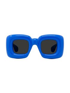 Квадратные солнцезащитные очки из ацетата 55 мм Loewe, синий