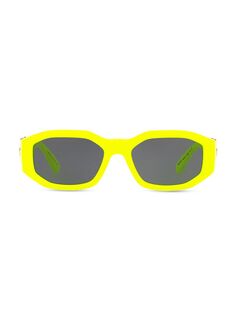 Овальные солнцезащитные очки с декором Medusa 53MM Versace, желтый
