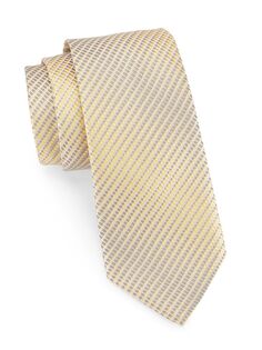 Жаккардовый шелковый галстук Emporio Armani, желтый