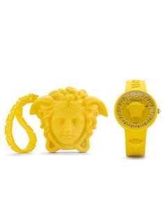 Часы Medusa Pop с силиконовым ремешком Versace, желтый