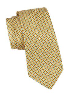 Шелковый галстук с абстрактным принтом Kiton, желтый