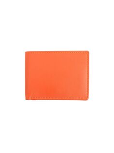 Тонкий двойной кожаный бумажник с блокировкой RFID ROYCE New York, оранжевый