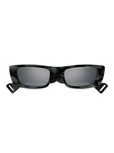Прямоугольные солнцезащитные очки из ацетата Fluo 52 мм Gucci, серый