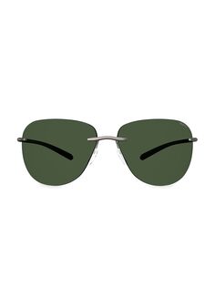 Солнцезащитные очки-авиаторы Streamline Bayside 65 мм Silhouette, зеленый