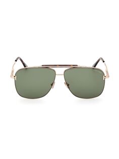 Солнцезащитные очки Jaden 60MM Navigator Tom Ford, зеленый