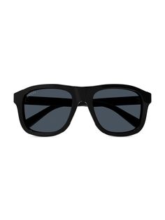 Монохромные солнцезащитные очки Pilot из ацетата 80-х годов 54 мм Gucci, черный