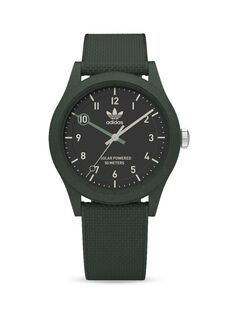 Часы на ремешке с полимерным логотипом adidas, зеленый