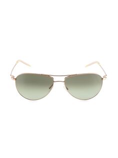 Солнцезащитные очки-авиаторы Benedict 59MM Oliver Peoples, зеленый