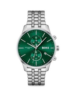 Ассоциированные часы с хронографом из нержавеющей стали HUGO BOSS, зеленый