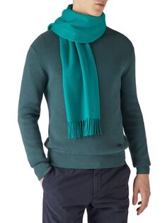 Кашемировый шарф с бахромой Loro Piana, зеленый
