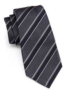 Полосатый шелковый галстук Kiton, синий