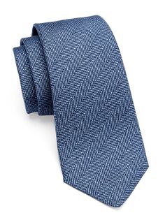 Шелковый галстук с узором шеврон Kiton, синий