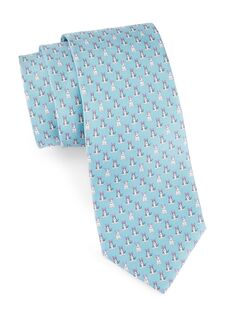 Шелковый галстук для собак-терьеров FERRAGAMO, синий
