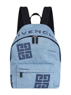 Рюкзак Essential U из джинсовой ткани с вышивкой 4G Givenchy, синий