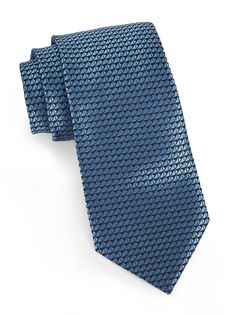 Шелковый треугольный галстук ZEGNA, синий