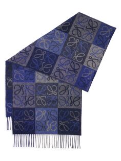 Шерстяно-кашемировый шарф Anagram Loewe, синий