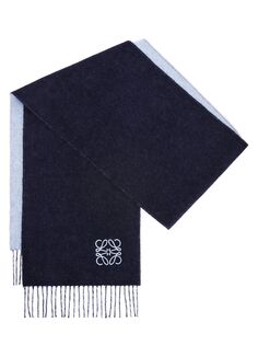 Двухцветный шарф Anamgram из шерсти и кашемира Loewe, синий